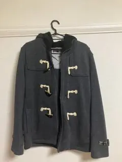 グレー ダッフルコート フード付き