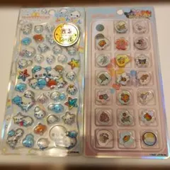 あわわちゃん光るジュエルプチドロップ、サンリオキラコロおはじきシール2枚セット