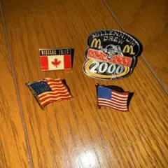 アメリカ製　ピンバッジ　４個セット