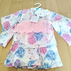 ☆セール☆♥2WAY浴衣 ピンク・青・紫花柄 80cm♥