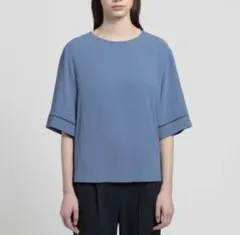 ☆極美品☆23SS/セオリーリュクス☆爽やかブルー系ブラウス☆トップス