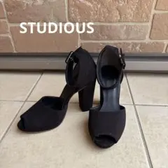 【美品】STUDIOUS ステュディオス　サンダル　黒　Sのサムネイル