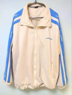 needay フリースジップアップ トラックジャケット ベージュ/青