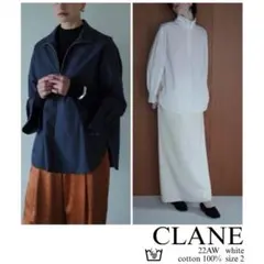 【極美品】CLANE クラネ ビッグカラーブラウス 白 サイズ1 定価2.4万 極美品】CLANE クラネ ビッグカラーブラウス 白 サイズ1 定価2.4万