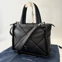 美品 コールハーン ハンドバッグ キルティング 2way レザー 自立　黒