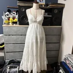 ホワイト キャミワンピース ロング丈