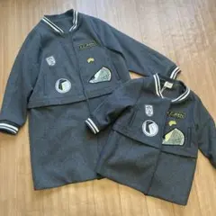 親子コーデ　ペアルック　グレー　コート　ジャンパー