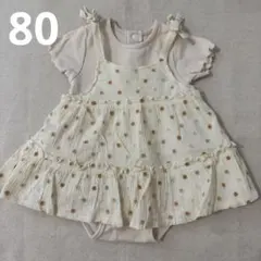 【petit main】花柄ワンピース ロンパース 80のサムネイル