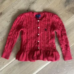 Polo Ralph Lauren ケーブルニット カーディガン 赤 4T