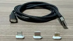 データ転送対応 マグネット式 USB充電ケーブル 100㎝ 1本