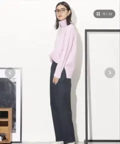 ナノユニバース　タートルネック ニット ピンク