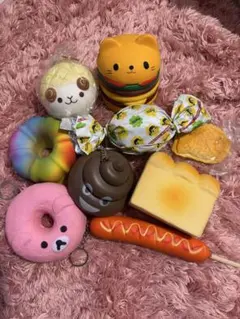 食べ物スクイーズセット9個