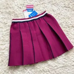 未使用 CLUNK クランク ストレッチ ニットプリーツスカート ワイン M