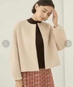 新品☆ ANAYI アルパカヘリンボンショートコート/セオリー、23区、ロペ