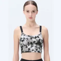 【easyoga】モダンクロップドタンク／インクマーブル