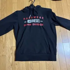 DIESELブラック　フード付きパーカー