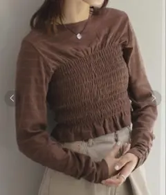 Kastane シャドーボーダーシャーリングTEE