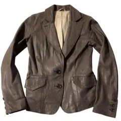 90s 本革 山羊革レザー テーラードジャケット 灰 2