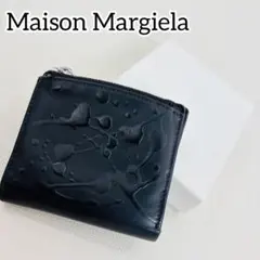 メゾンマルジェラ　ペイント　財布 Maison Margiela (メゾン マルジェラ) レザー ペイント ロゴ 二