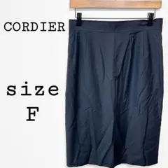 コルディア【F】ひざ丈タイトスカート ブラック系 無地 オフィス シンプル