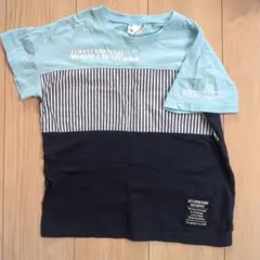 半袖Tシャツ 130cm ネイビー×ストライプ