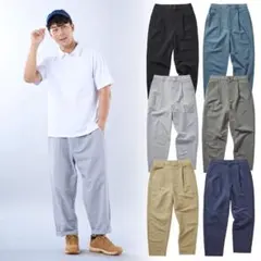 【完売品】ワークマン　シアサッカーストレッチアンクルパンツ(グレー)のサムネイル