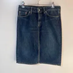 ◯orslow ダークデニム タイトスカート 膝丈のサムネイル