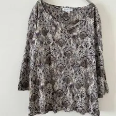 Liz Claiborne【XL】花柄 五分袖シャツ チュニック ペイズリー柄