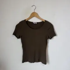 ジルサンダー JIL SANDERリブ Tシャツ クルーネック ブラウン系のサムネイル
