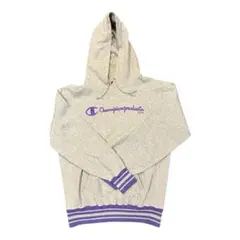 7AS4 Champion ロゴ刺繍パーカー 日本製 杢グレー L 古着 - メルカリ