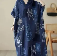 新品未使用✨ゆったり ロングワンピース Vネック 体型カバー アジアサイズ 2点