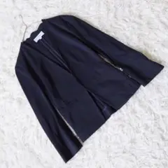 【UNTITLED】 (1) ノーカラージャケット ボタンレス 通勤 黒