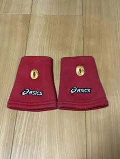 asics リストバンド 赤 迷彩 番号0
