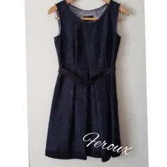 Feroux 結婚式 ドレス 紺 ネイビー パーティードレス
