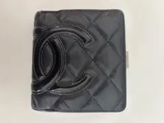 CHANEL シャネル カンボンライン 二つ折財布 がま口 ココマーク　ブラック