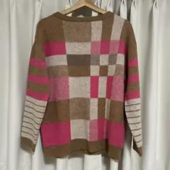 【新品未使用】akane femme チェック柄ニットセーター