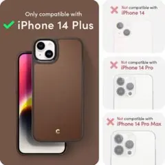 iPhone14Plus 用 ケース MagSafe対応 レザー 磁力　ブラウン