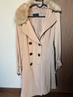 MICOAMERIベージュ ファー付きコート
