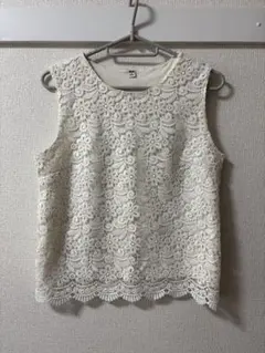 UNIQLO ノースリーブ レーストップス ホワイト S