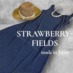 【STRAWBERRY-FIELDS 】日本製ドットノースリーブロングワンピースのサムネイル