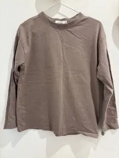 ブラウン 長袖カットソー コットン