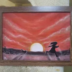 匿名配送】絵画 「夕暮れ時」アート 原画 2Lサイズ額つき。 - メルカリ