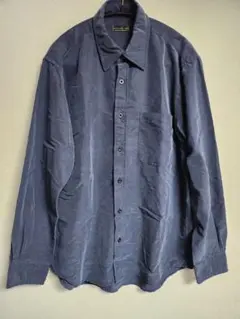 古着　ネイビー 長袖シャツ　レーヨン