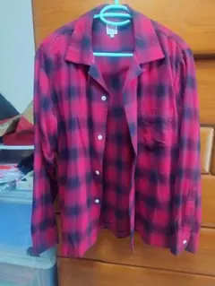 ほぼほぼ 未使用エドウィン フランネルネルシャツ 赤と黒のチェック