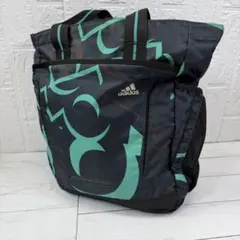 adidas アディダス トートバッグ 大容量 総柄 ブラック グリーンのサムネイル