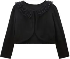 キッズ❤️ボレロ 長袖 黒 フォーマル ドレス ボレロ 通園 通学 発表会 110