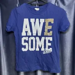 DIESEL KIDS ディーゼル Tシャツ ブルー AWESOMEスパンコールのサムネイル