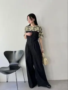 【Kastane】デニムベアサロペット／ブラック1