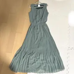 AMERI アメリ シフォン ロングワンピース ノースリーブ プリーツ