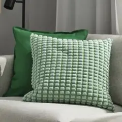 未使用 IKEA スヴァルトポッペル クッションカバー ライトグリーン